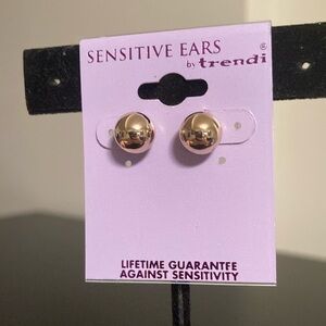 Gold Ball Earrings for Sensitive Ears